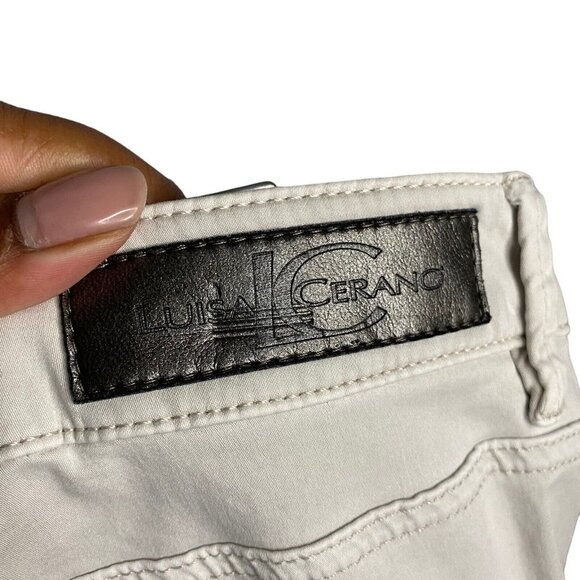 Luisa Cerano Women's Cement Frayed Hem Ankle Pants - Picture 11 of 12